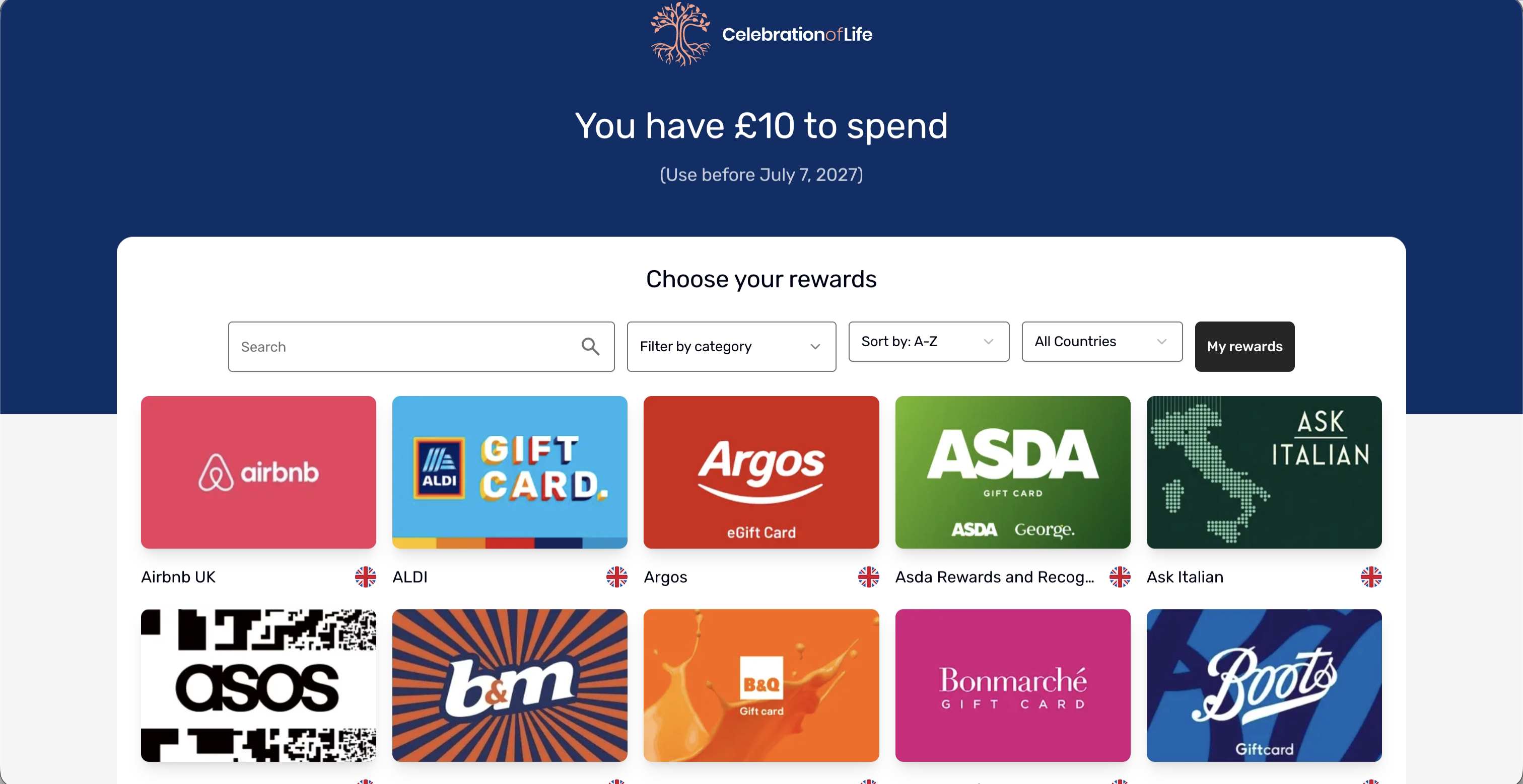 Choose and claim a gift card - Video 2
